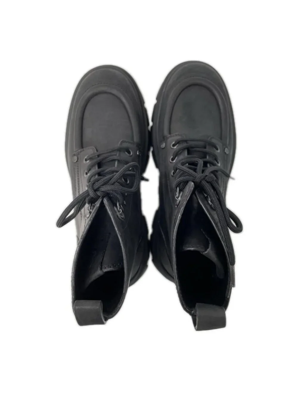 Moncler Hevea City Smooth Leather Rubber Logo Lace-up Ankle Boots